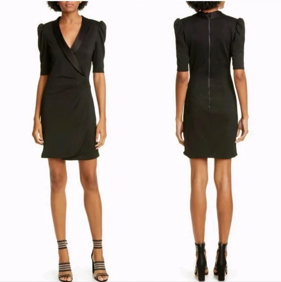 Alice + Olivia Remi tuxedo Wrap Dress Size 4 - Picture 4 of 11